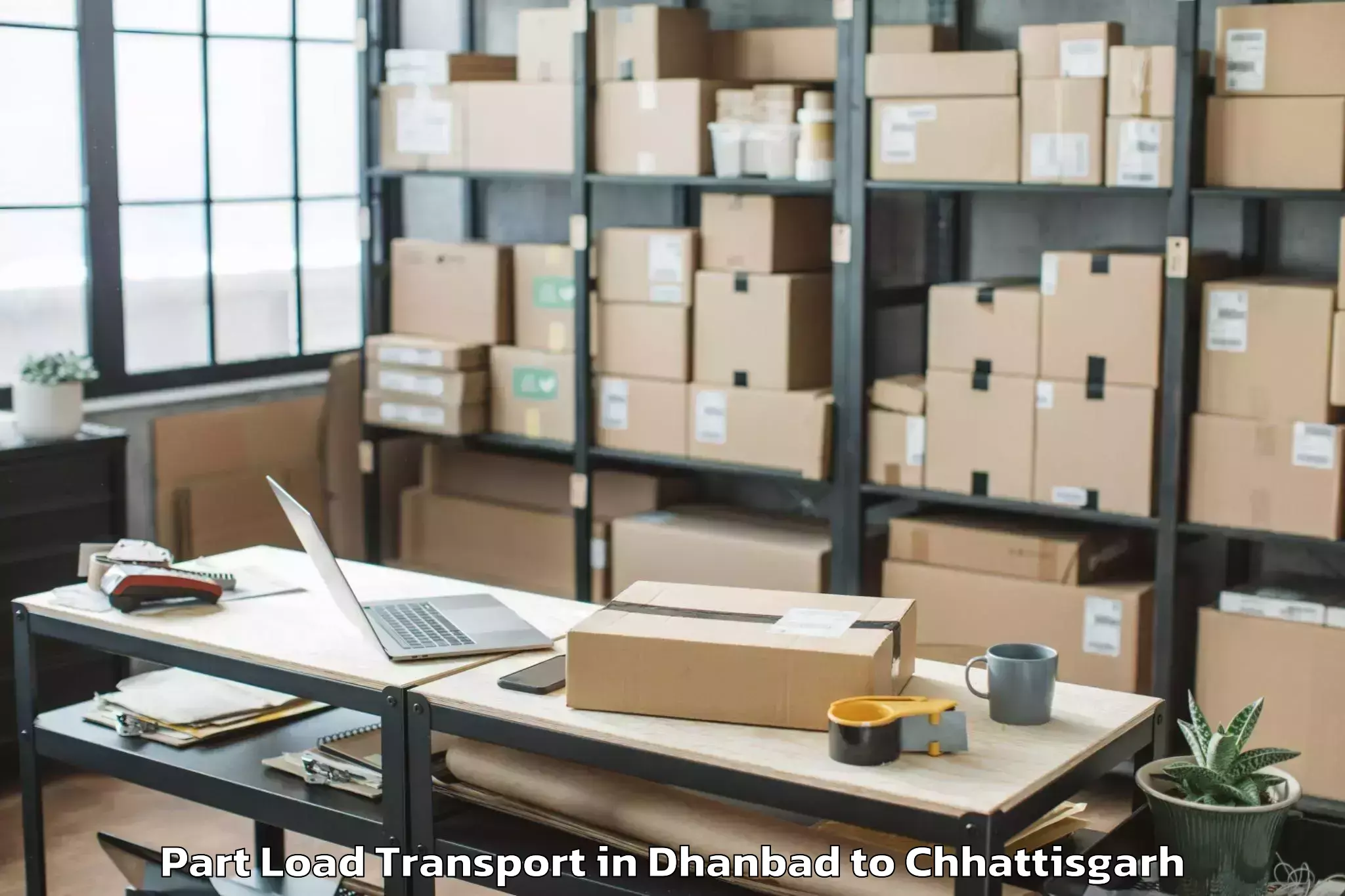 Leading Dhanbad to Mungeli Part Load Transport Provider